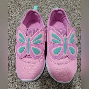 Girls carter's butterfly light up athletic shoes pink teal purple size 12